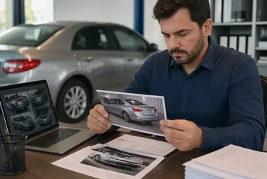 Despachante orientando cliente sobre desbloqueio de sinistro de um veículo.